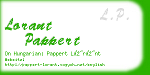 lorant pappert business card